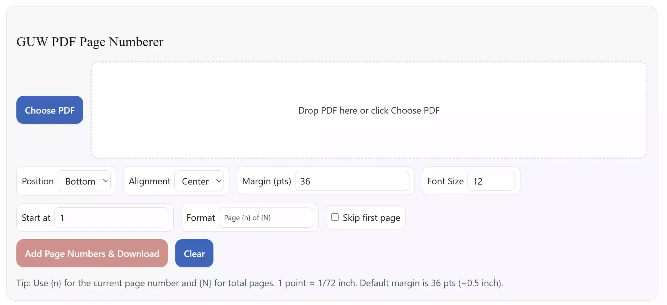 GUP PDF Page Numberer