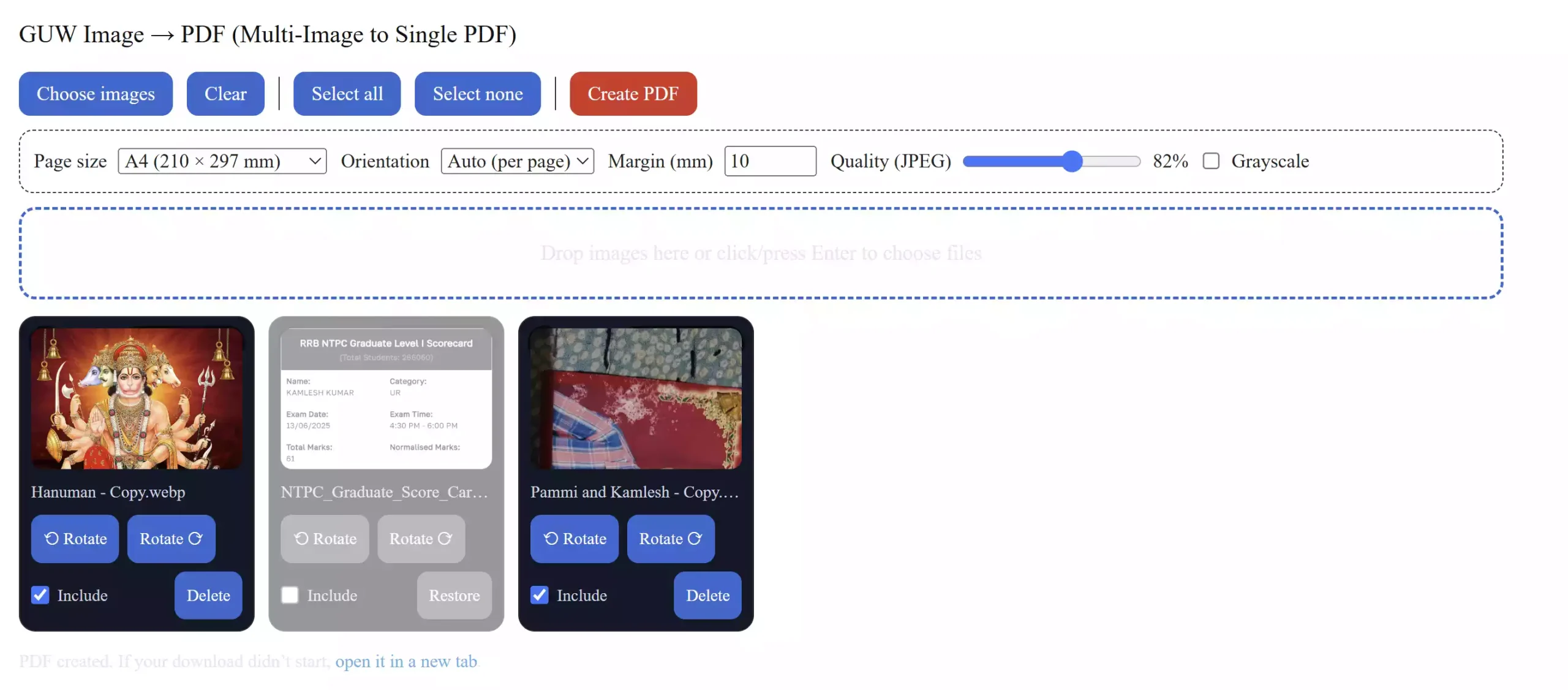 GUW Image → PDF: Convert Multiple Images into a Single PDF