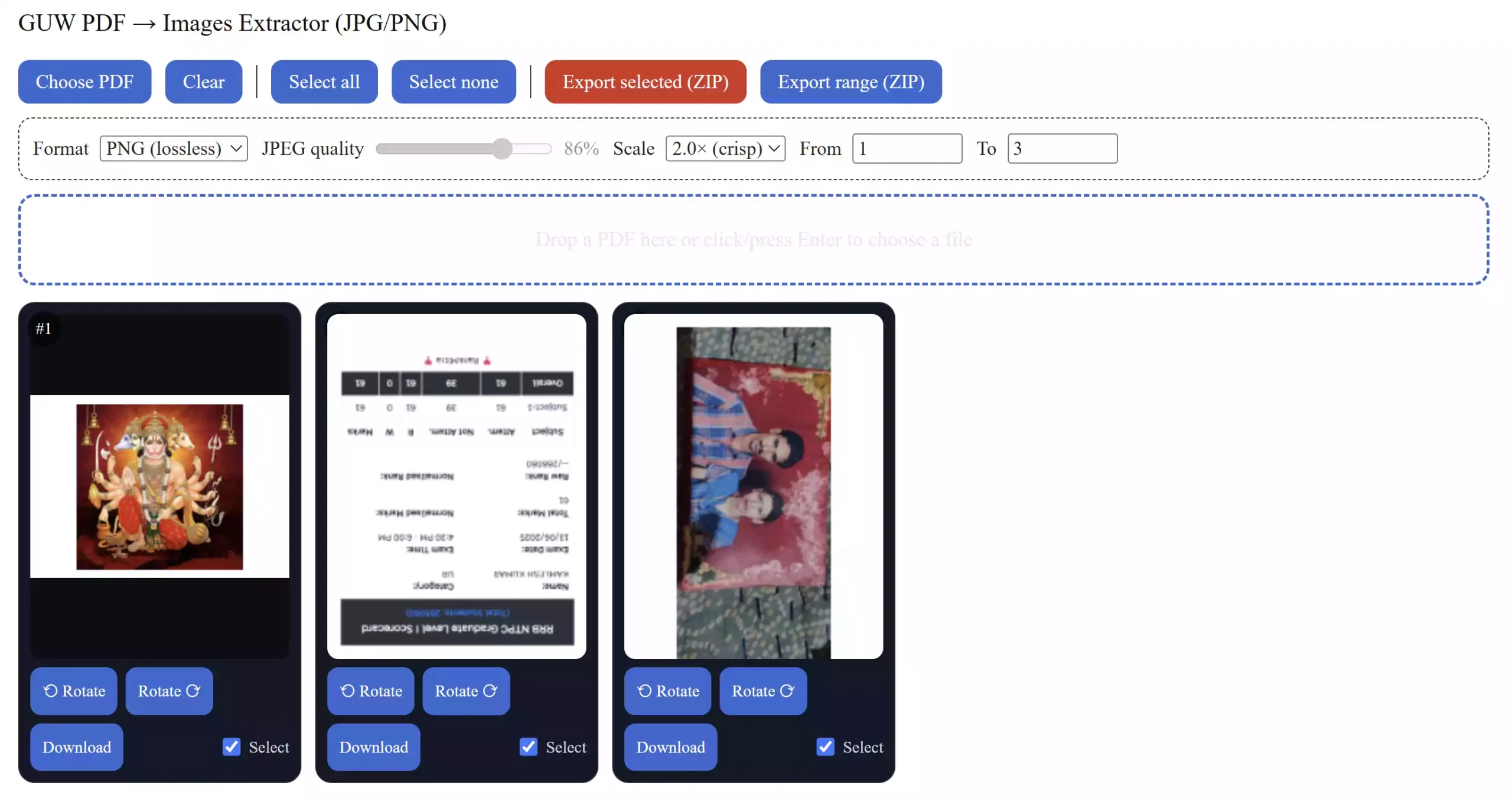 GUW PDF → Images Extractor (Free and Online)