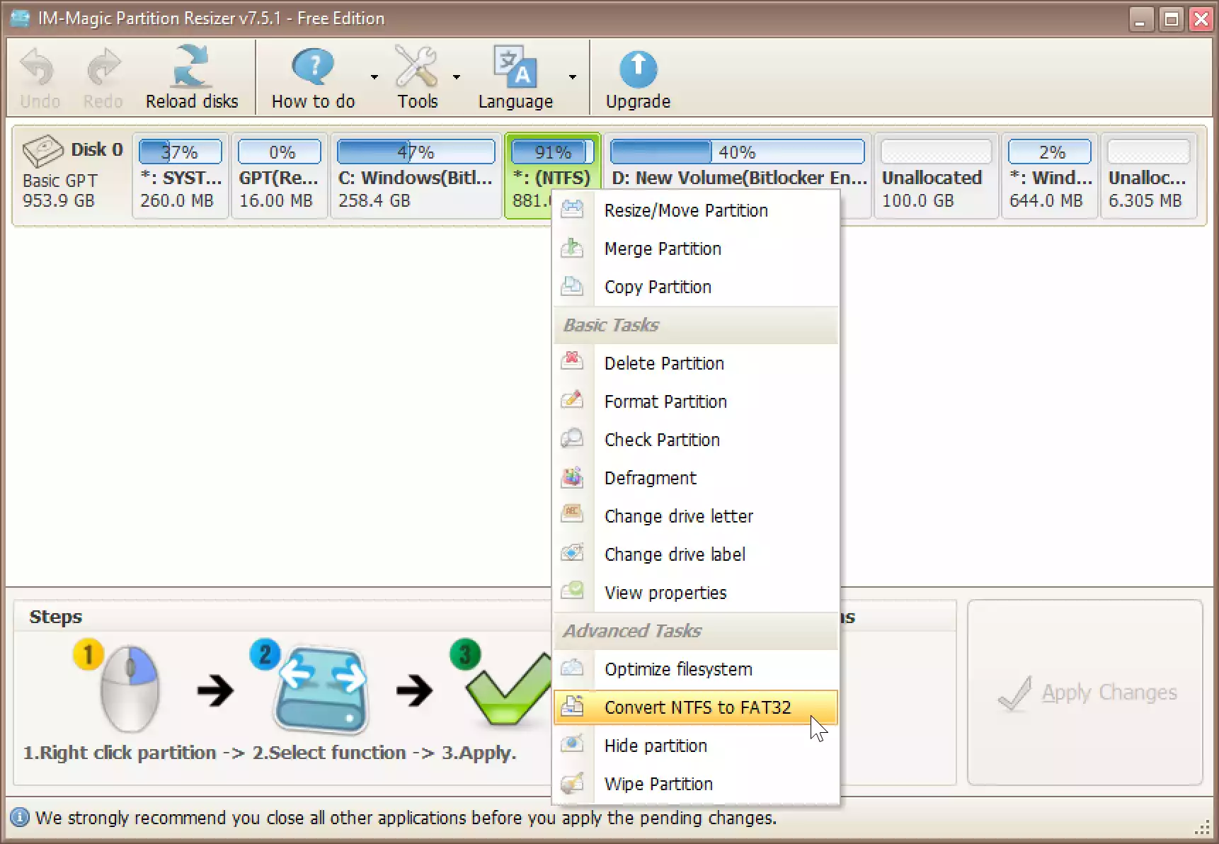 IM-Magic Partition Resizer Free - Format Partition