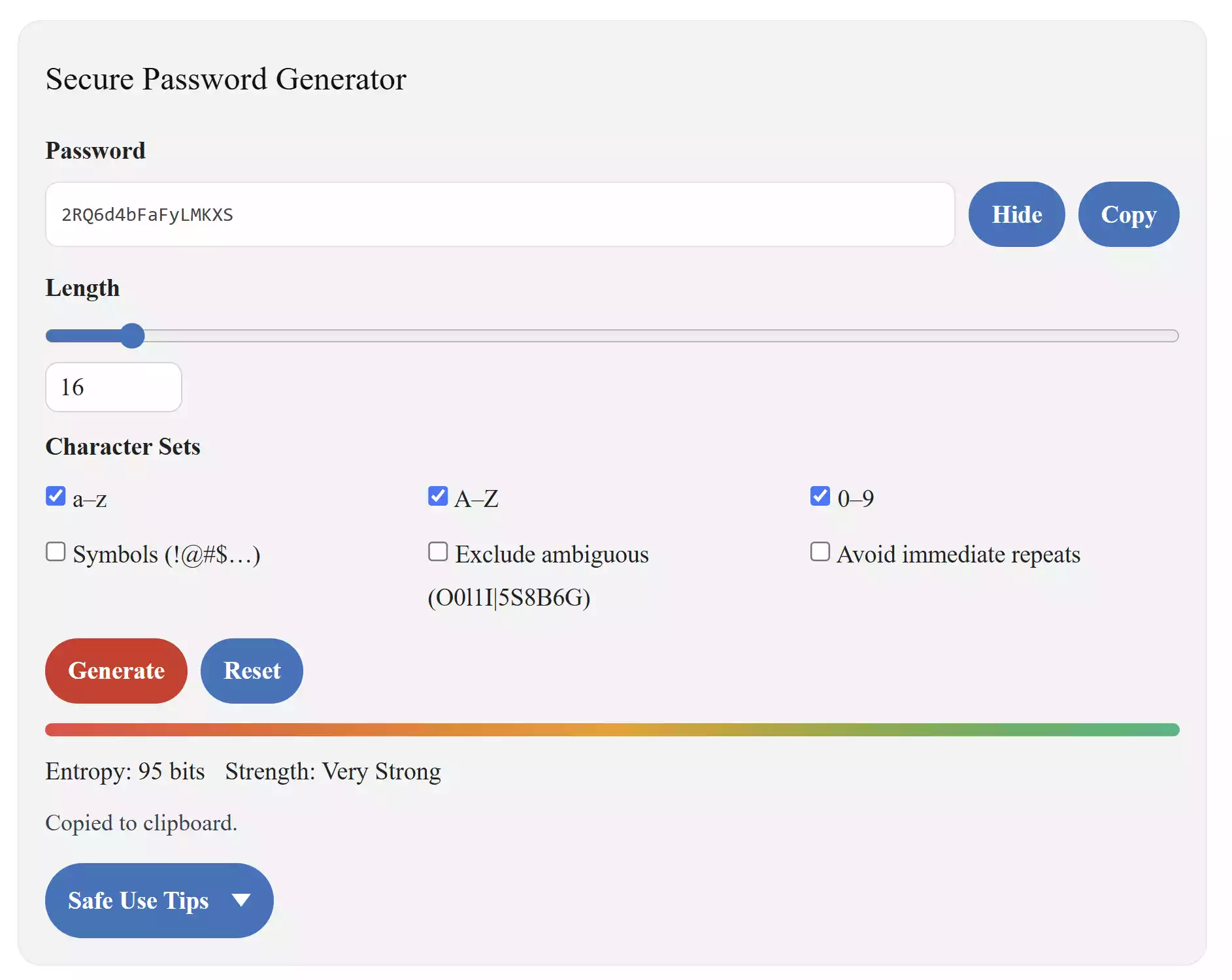 Secure Password Generator