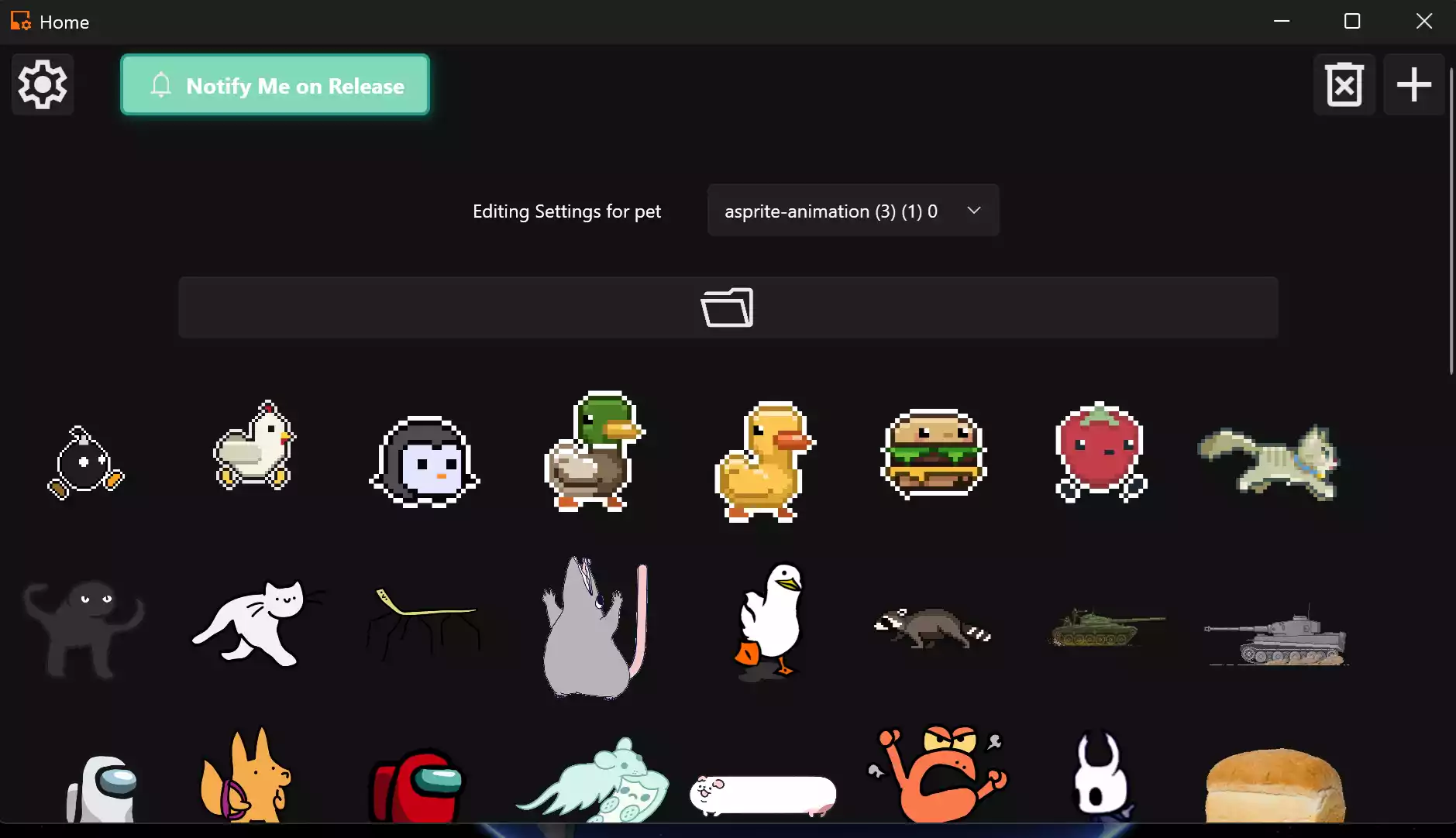 Taskbar Buddy - Pets List
