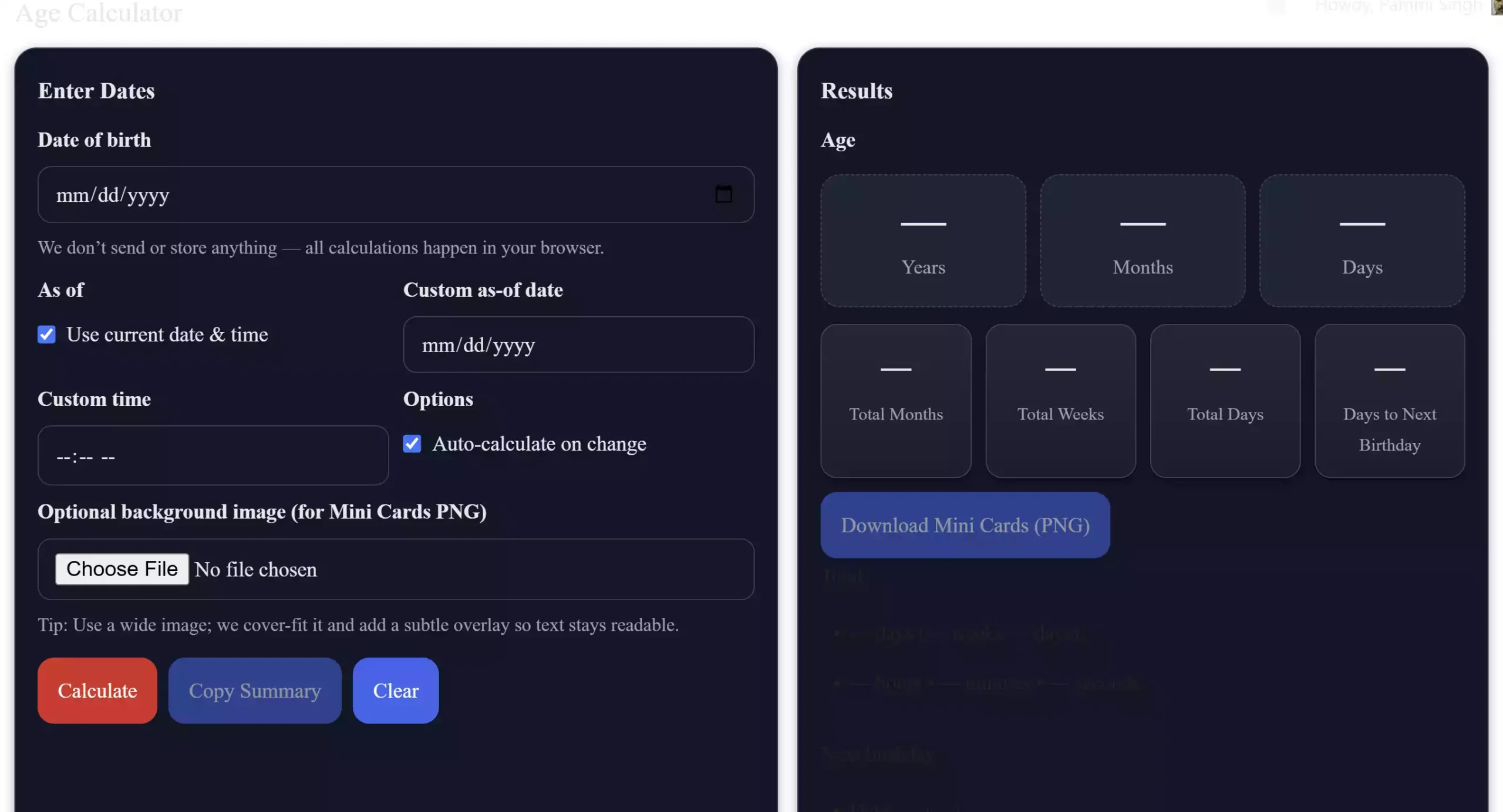 Free and Online Age Calculator