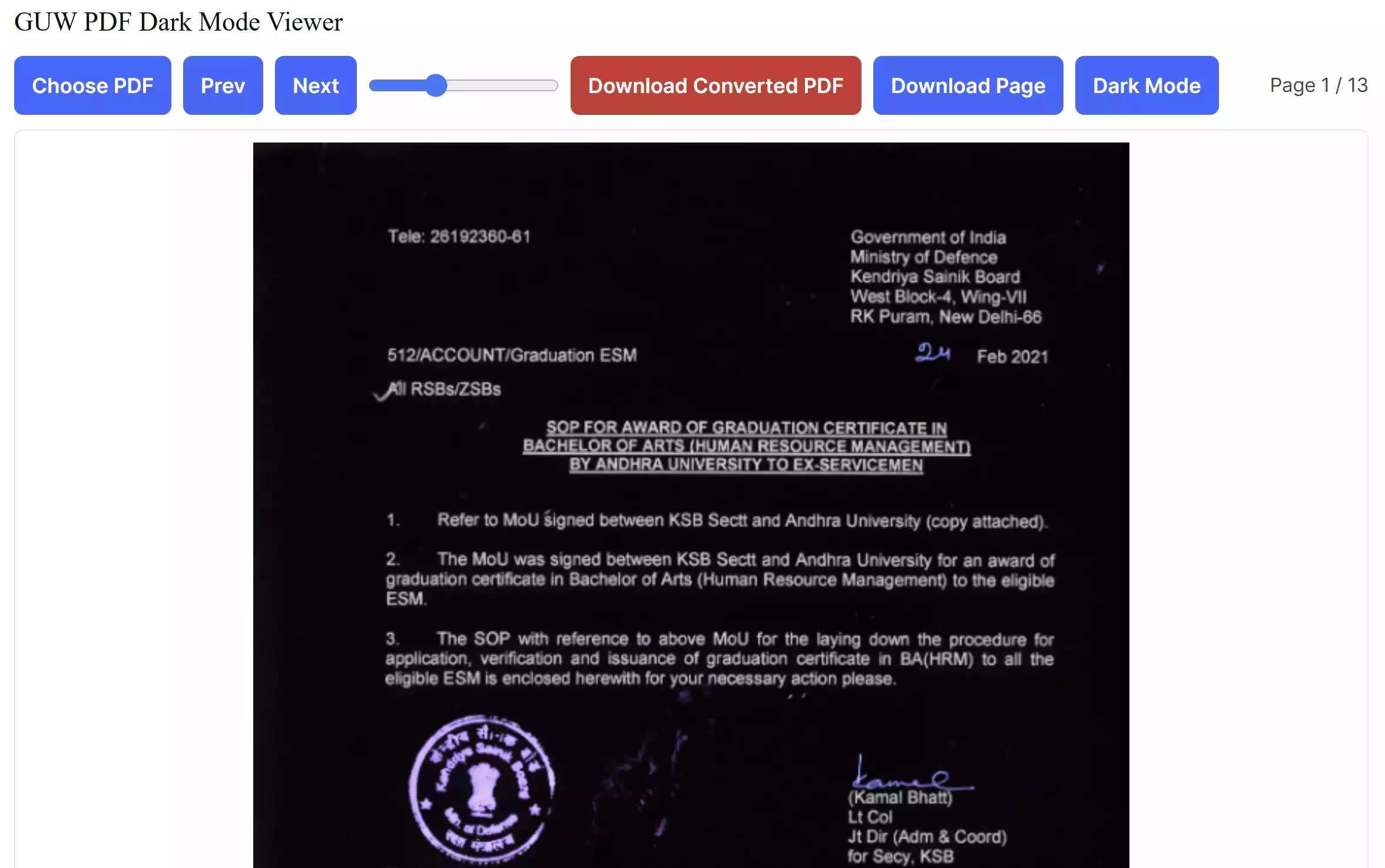 GUW PDF Dark Mode Viewer