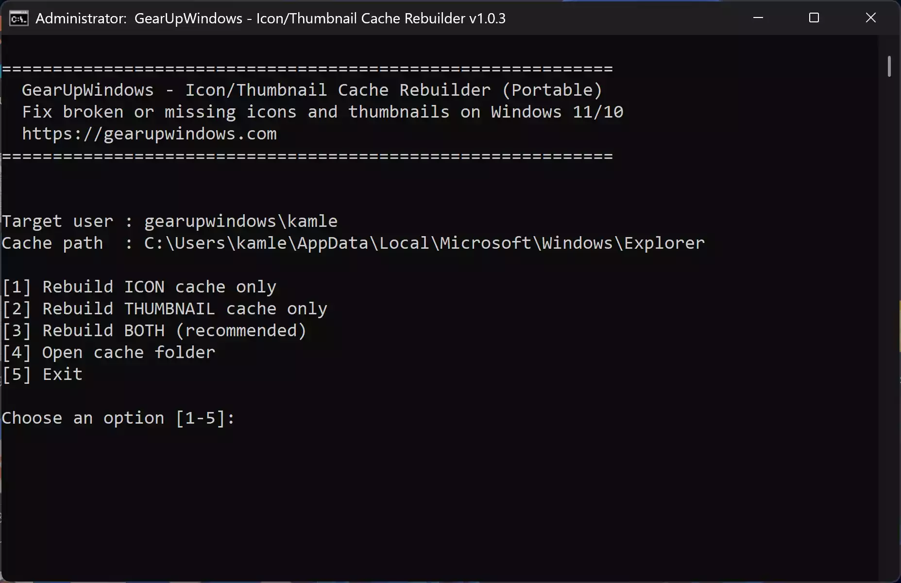 Free Icon Thumbnail Cache Rebuilder