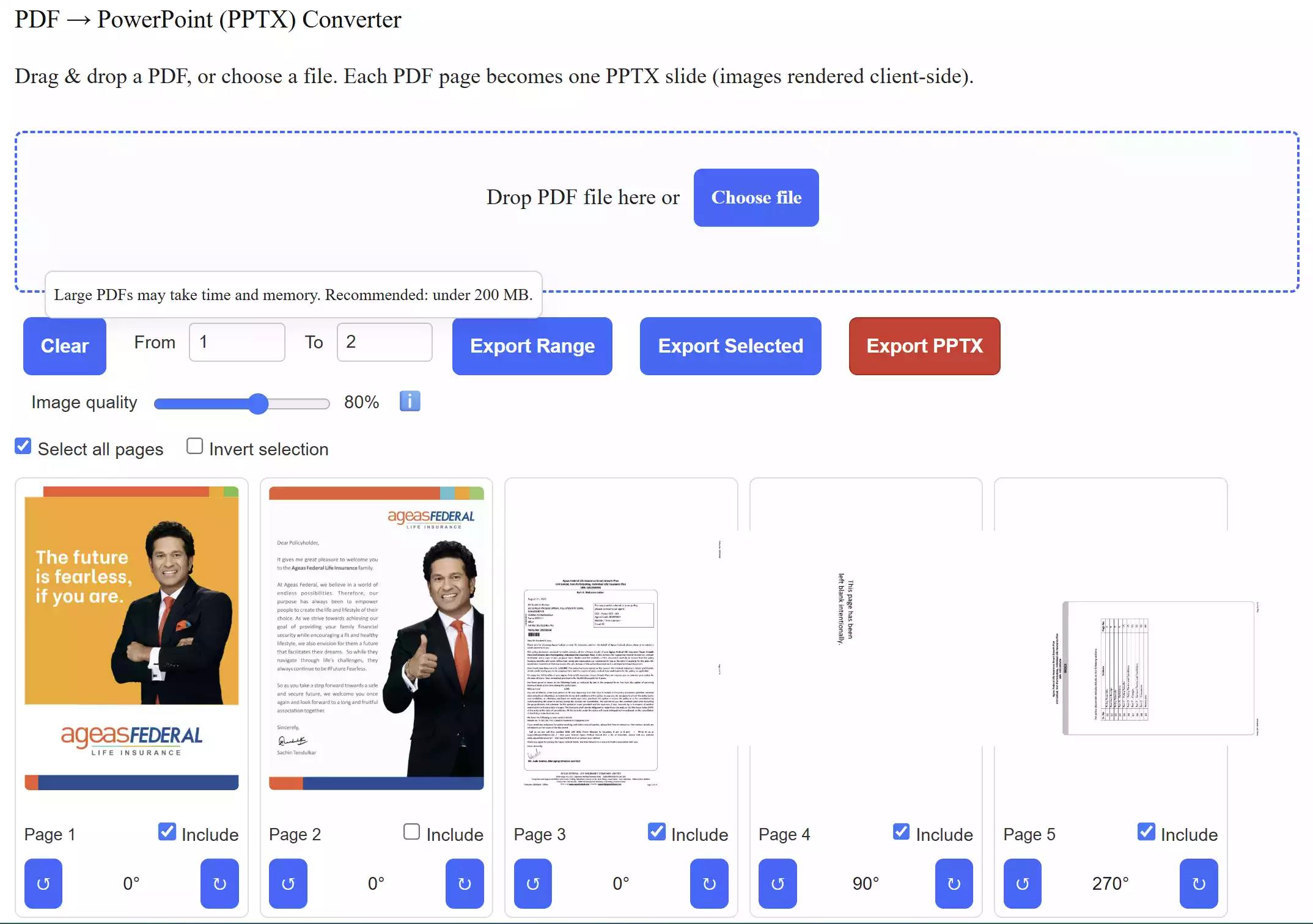 PDF → PowerPoint (PPTX) Converter