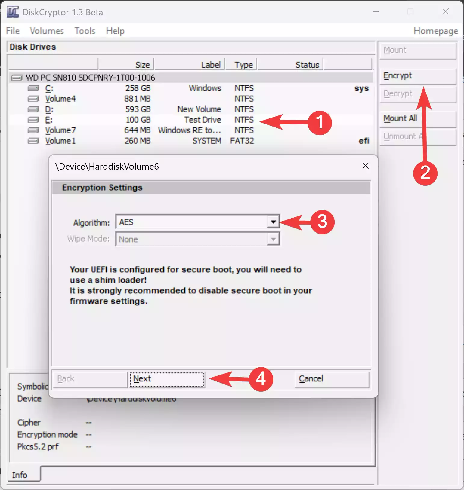 DiskCryptor - Encrypt a partition or drive