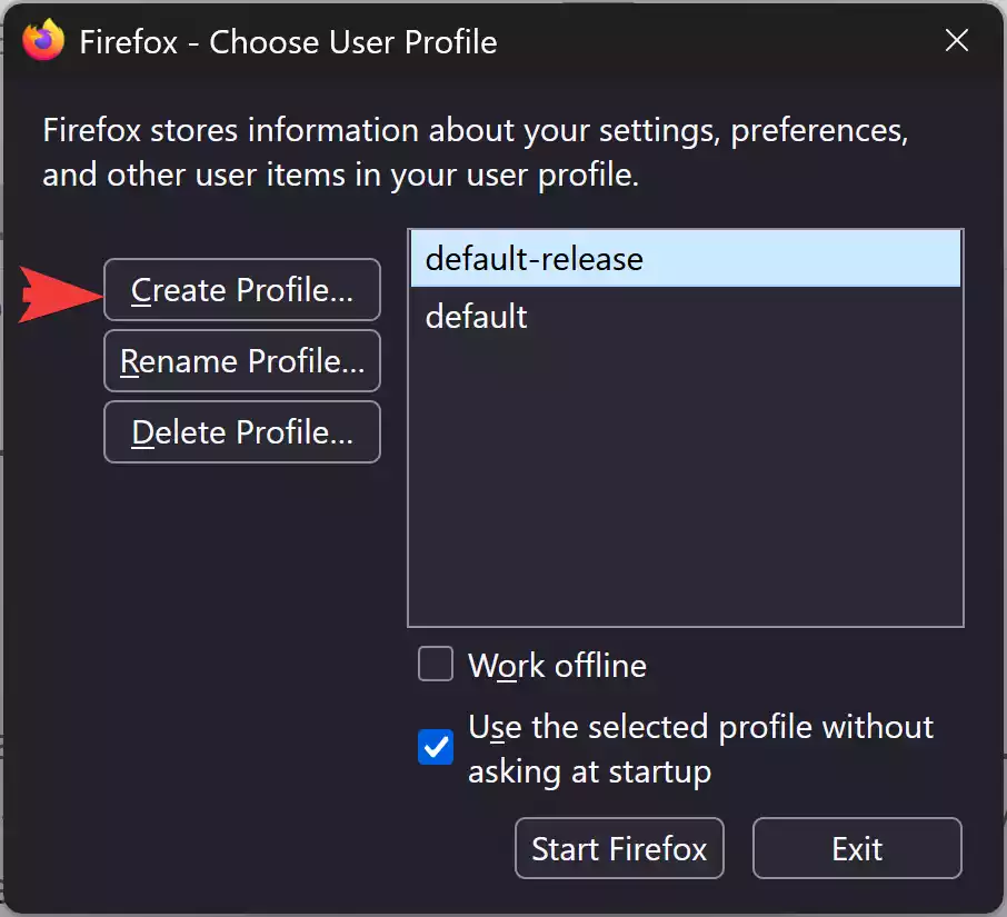 Firefox Profile Manager
