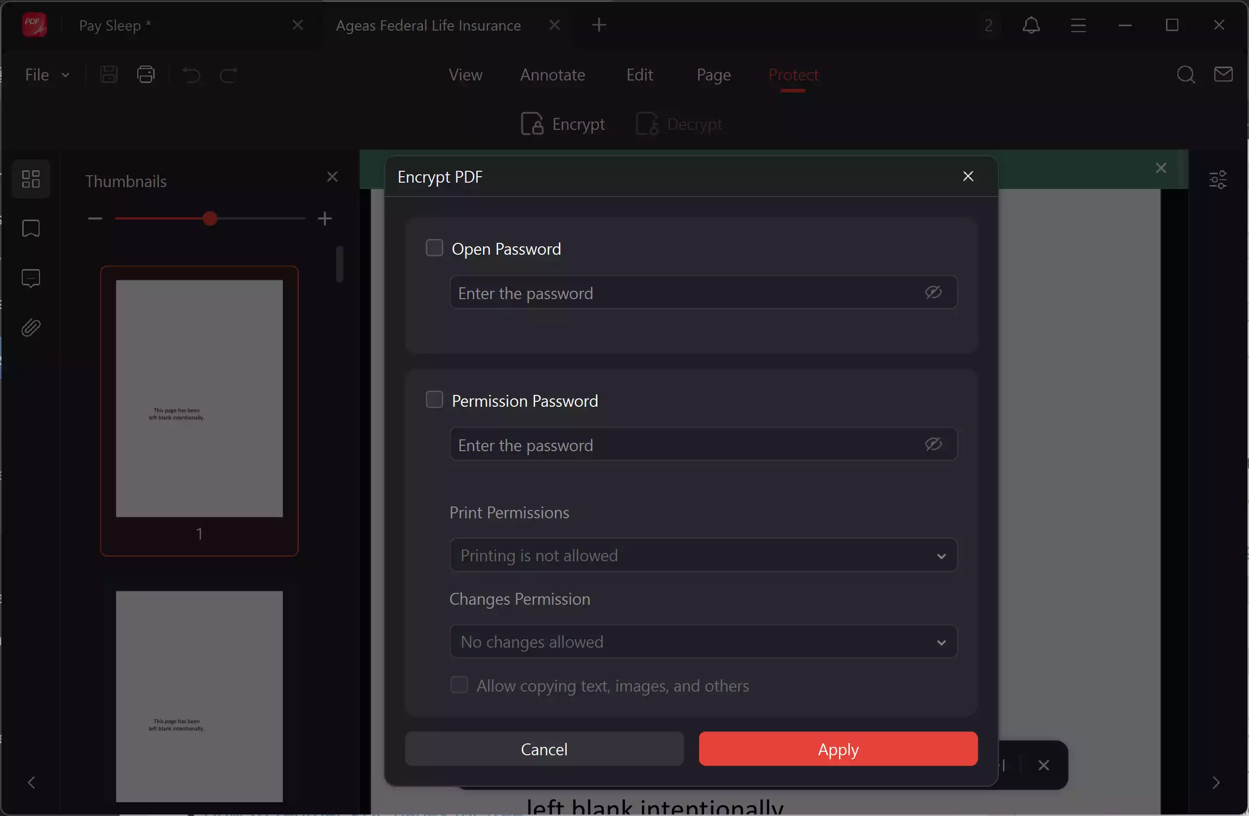 JOPDF - Apply Password