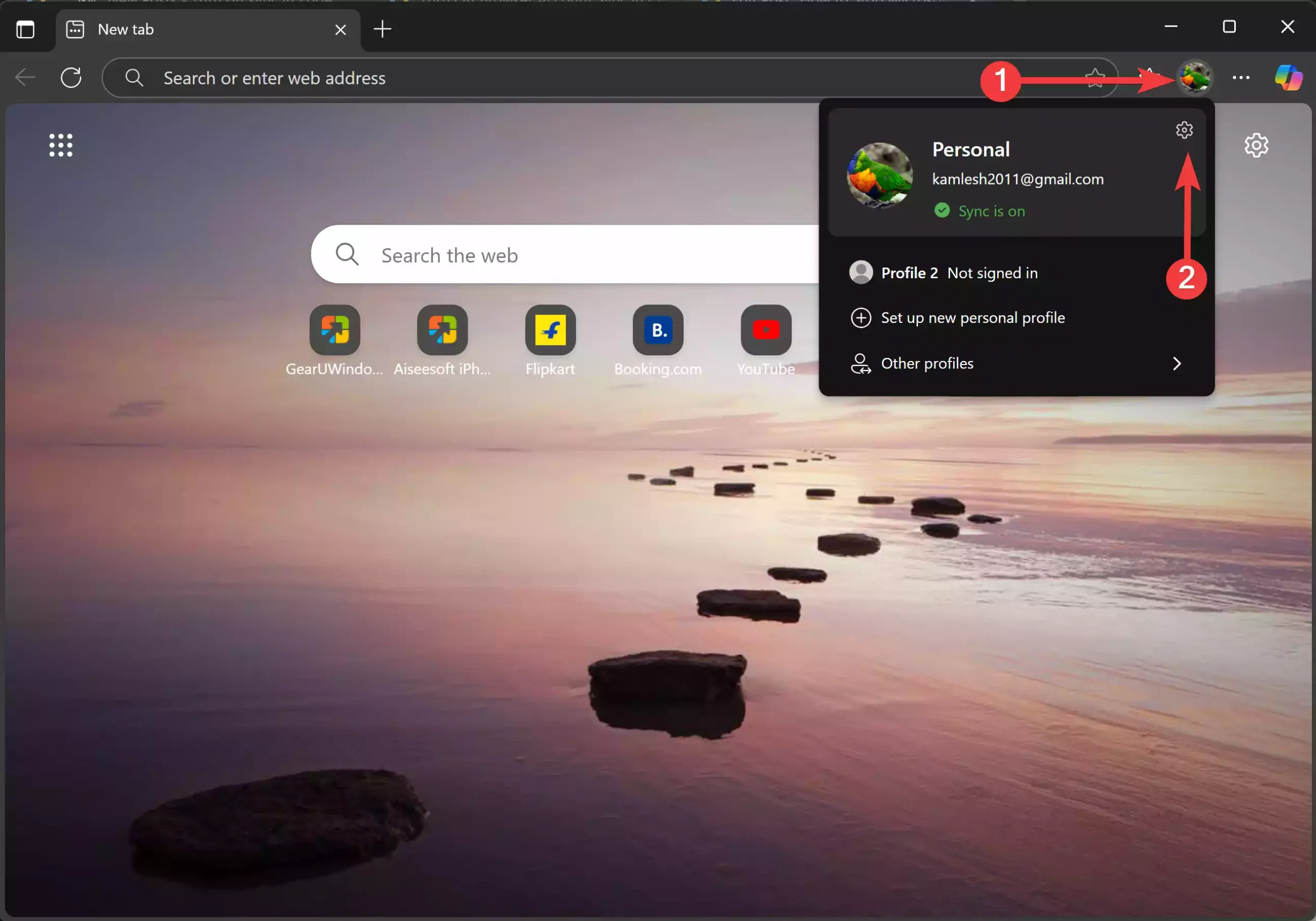 Microsoft Edge profile settings